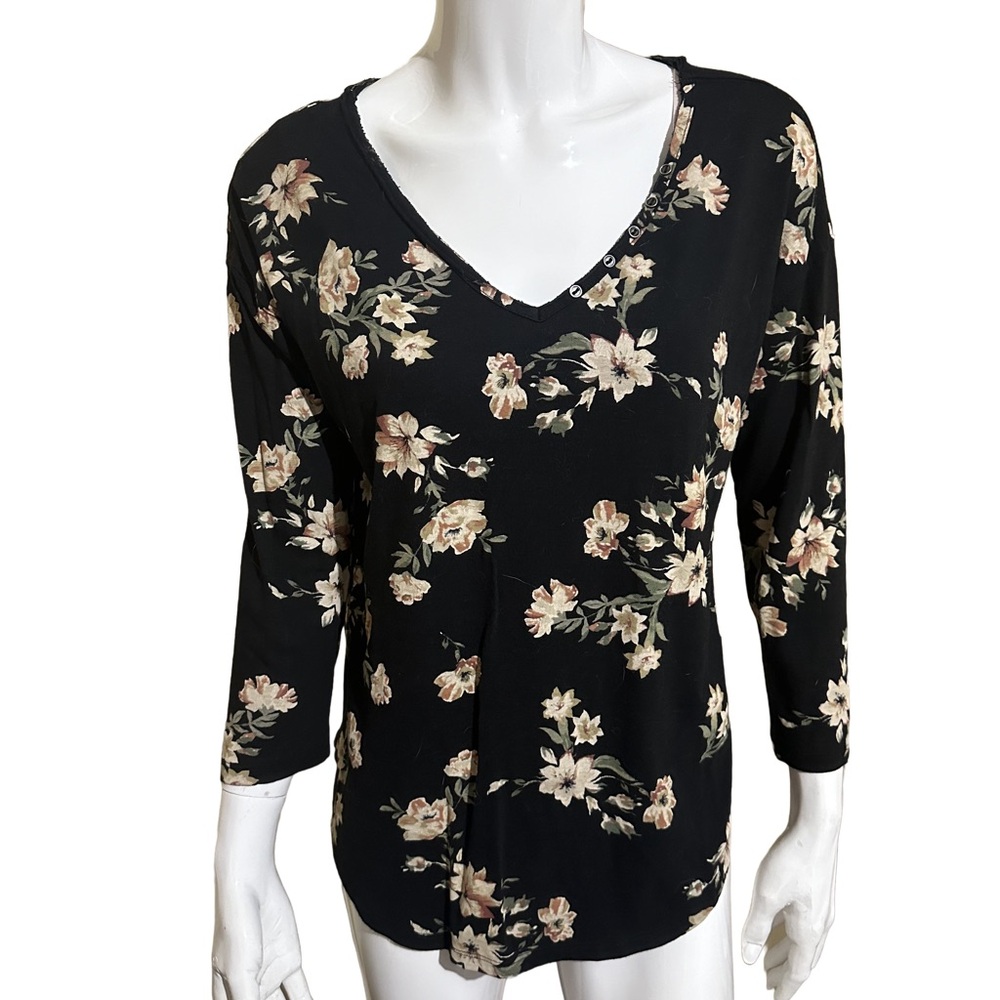 Floral Black Women's Top